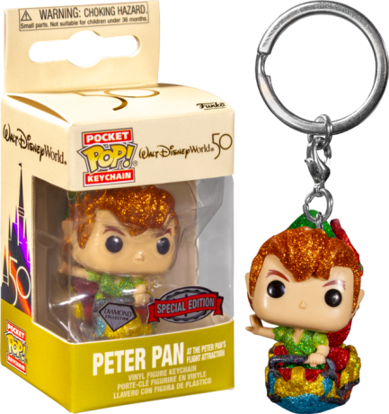 Funko Pocket Pop!: Walt Disney World 50 - Peter Pan at the Peter Pan's Flight Attraction (Diamond Collection) (Special Edition) Vinyl Figure Keychain (889698606592) - Image 2