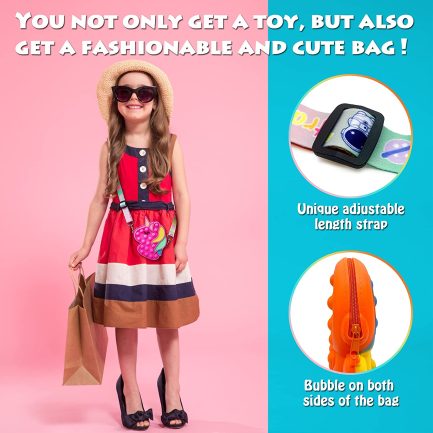 Παιδική Τσάντα 'Ωμου/Push bubble fidget Unicorn Pop Bag  Φούξια (OEM) 12cm - Image 3