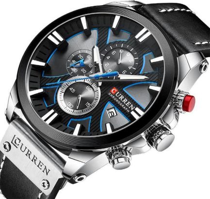 Ανδρικό Ρολόι Curren 8346 με Xρονογράφους Black/Silver - Image 3