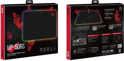A4Tech Bloody MP-50RS Gaming Mouse Pad Medium 358mm με RGB Φωτισμό Μαύρο - Image 2