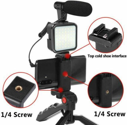 Live Streaming Set AY-49 Selfie Stick Τρίποδο Κινητού με Bluetooth Μαύρο - Image 4