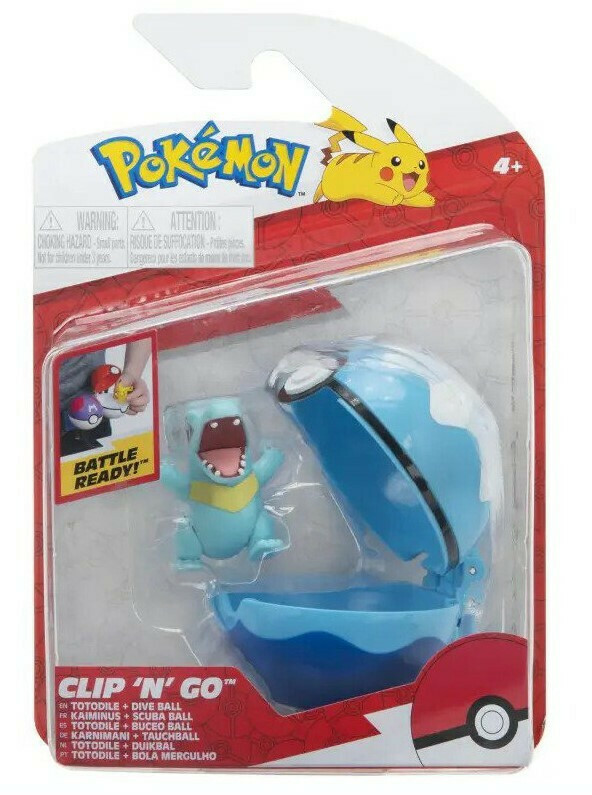 Jazwares Παιχνίδι Μινιατούρα Pokemon Clip 'N' Go Totodile & Dive Ball για 4+ Ετών JW095057-E  (PKW2651)
