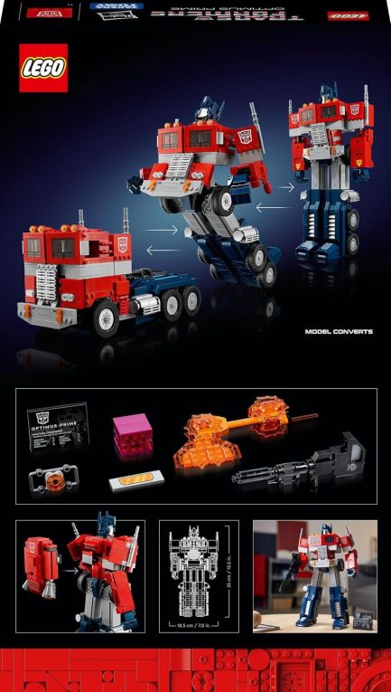 Lego Icons Transformers Optimus Prime Set, 2-in-1 Robot Figure and Truck Model  (10302) - Image 9
