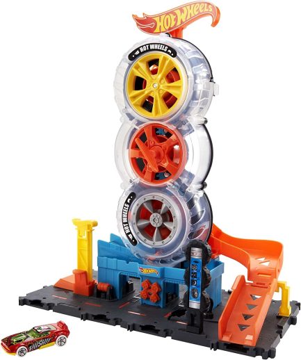 Παιχνιδολαμπάδα Mattel Hot Wheels - Συνεργείο Ελαστικών (HDP02) - Image 2