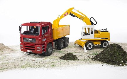 Bruder Σετ Φορτηγό Χωματουργικό Man με Εκσκαφέα Liebherr (BR002751) - Image 3
