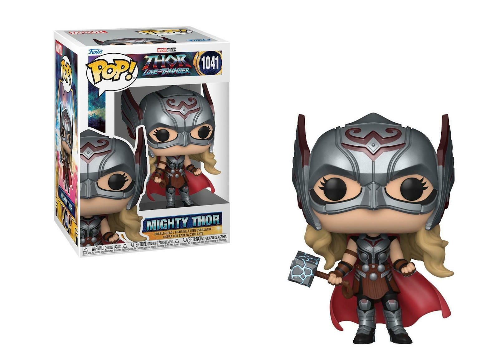 Funko Pop! Marvel: Thor Love and Thunder - Mighty Thor #1041 Bobble-Head Vinyl Figure - (889698624220)