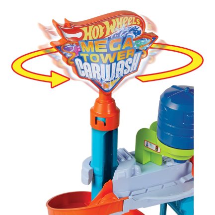 Mattel Hot Wheels City: Mega Μεγάλο Πλυντήριο Αυτοκινήτων Χρωμοκεραυνών Σετ Παιχνιδιού (HDP05) - Image 7