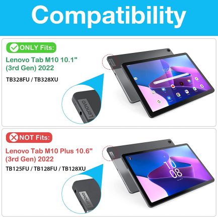 Lenovo Tab M10 Gen3 10.1"(Model: TB328FU /TB328XU)- Tri-fold Cover Δερματίνης Blue Metallic με πίσω κάλυμμα σιλικόνης Διάφανο (oem) (Len-35256) - Image 2