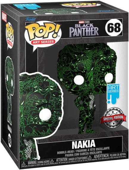 Funko Pop! Marvel Art Series: Marvel Black Panther Legacy Collection S1 - Nakia (with Plastic Case) (Special Edition) #68 Bobble-Head Vinyl Figure (889698648929) - Image 3