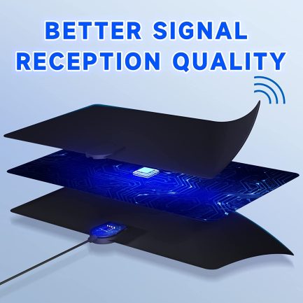 EWAN0334GE Ultra Thin Εσωτερική Κεραία Τηλεόρασης 4K & 1080P σε Μαύρο Χρώμα Σύνδεση με Ομοαξονικό (Coaxial) Καλώδιο - Image 3