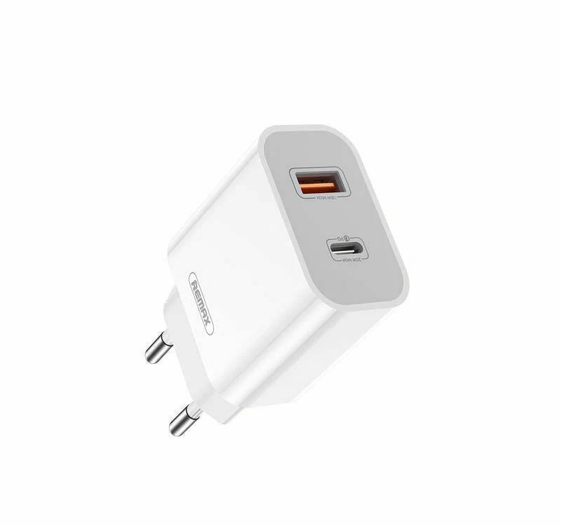Remax Φορτιστής Χωρίς Καλώδιο με Θύρα USB-A και Θύρα USB-C 20W Power Delivery Λευκός (RP-U68) (6954851272151)