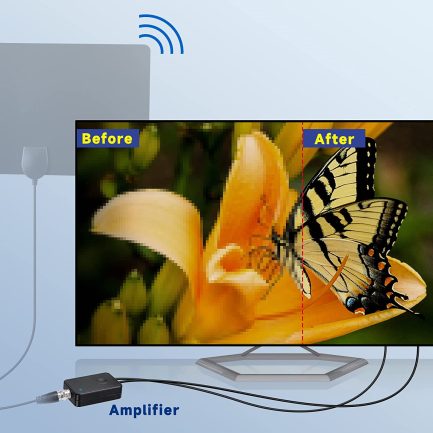 EWAN0334GE Ultra Thin Εσωτερική Κεραία Τηλεόρασης 4K & 1080P σε Μαύρο Χρώμα Σύνδεση με Ομοαξονικό (Coaxial) Καλώδιο - Image 4