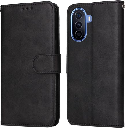 Huawei nova Y90 6.7 inch - Αναδιπλούμενη δερματίνη Book Case wallet με Ενσωματωμένη Θήκη Σιλικόνης – Black (oem) - Image 2
