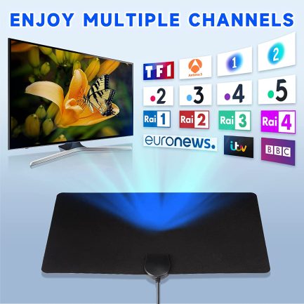 EWAN0334GE Ultra Thin Εσωτερική Κεραία Τηλεόρασης 4K & 1080P σε Μαύρο Χρώμα Σύνδεση με Ομοαξονικό (Coaxial) Καλώδιο - Image 7