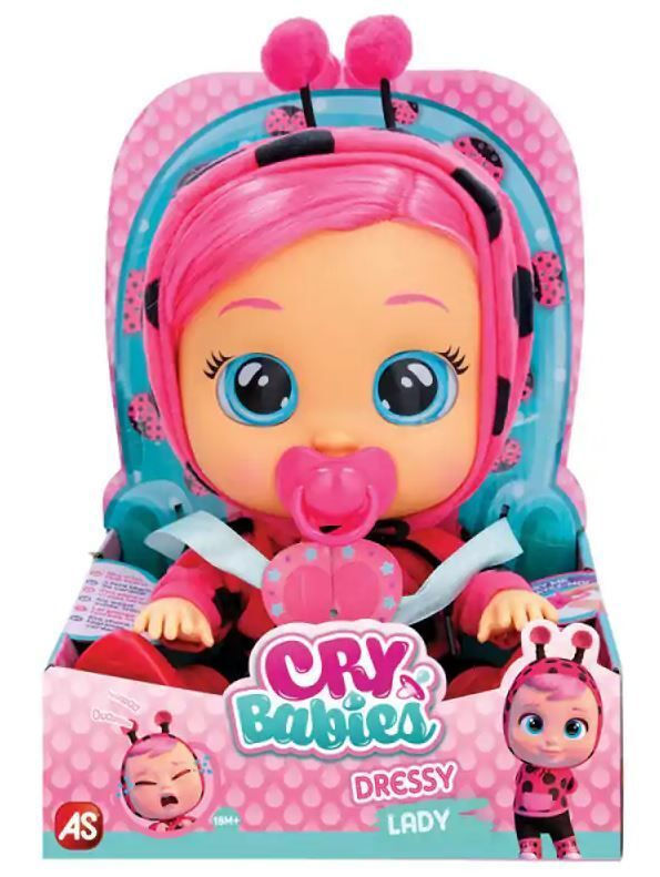AS Company Cry Babies Κλαψουλίνια Dressy Διαδραστική Κούκλα - Αληθινά Δάκρυα - Αληθινά Ρούχα Και Μαλλιά Lady Lady (4104-80997)