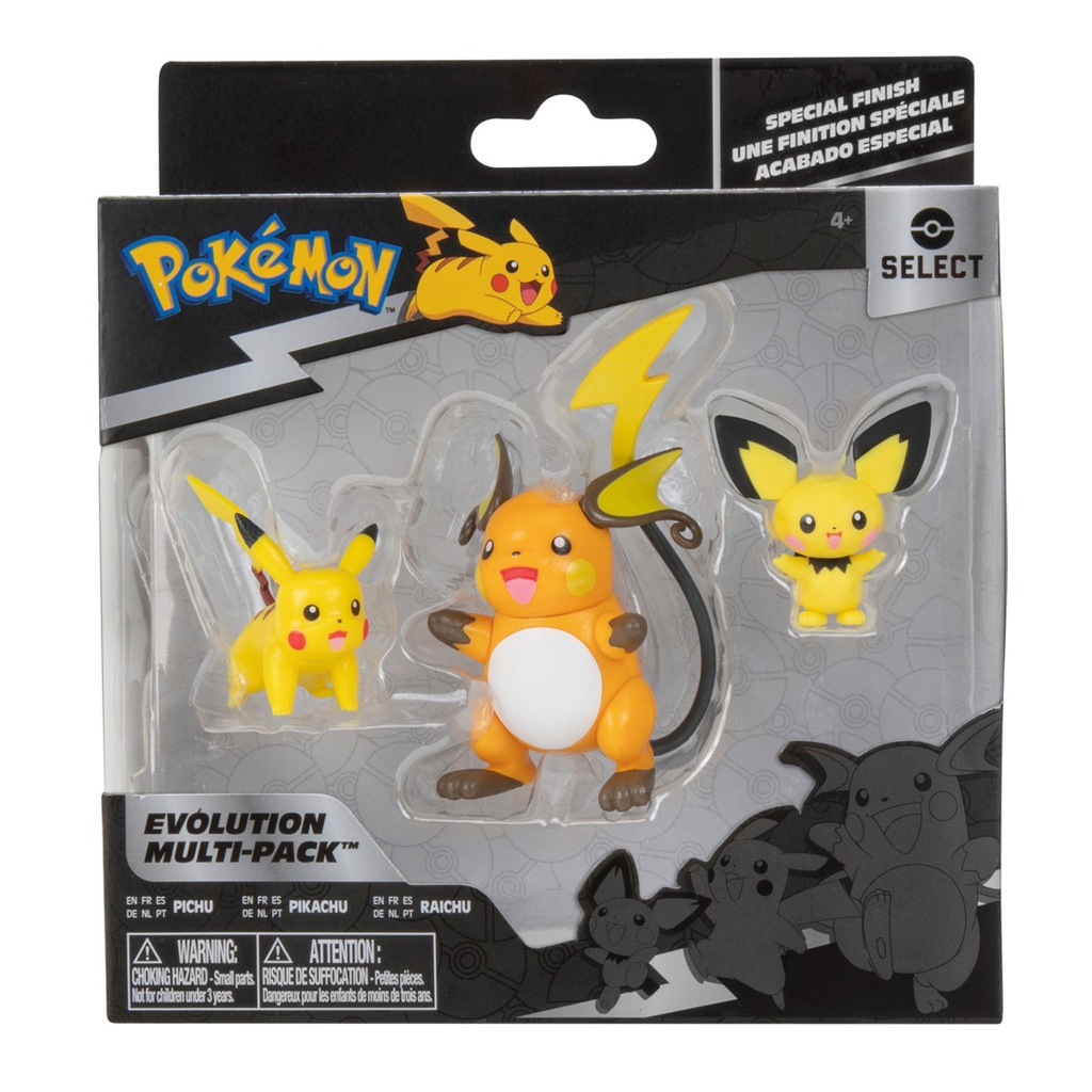 Jazwares Παιχνίδι Μινιατούρα Pokemon Pichu, Pikachu, Raichu για 4+ Ετών PKW2778