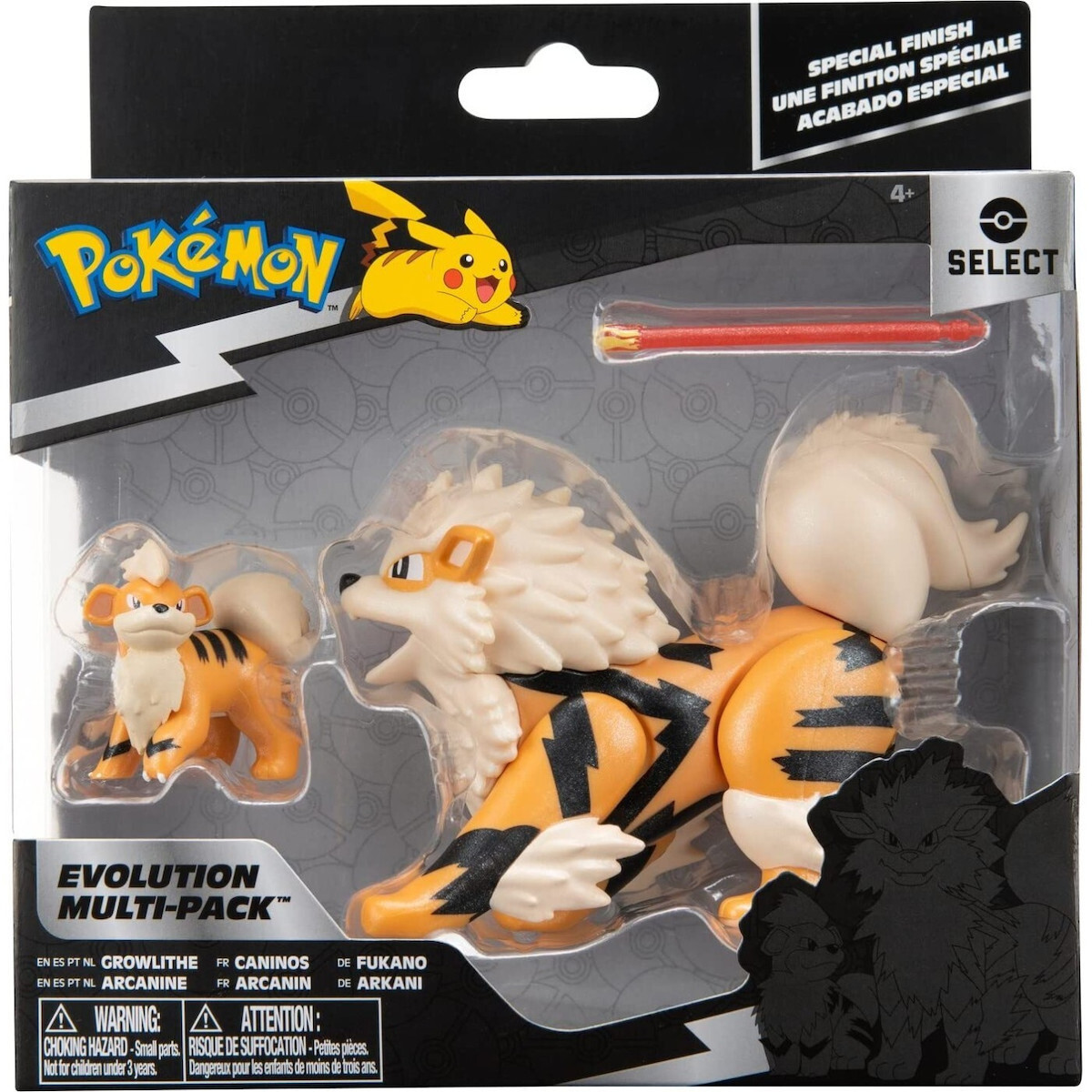 Jazwares Παιχνίδι Μινιατούρα Pokemon Growlithe, Arcanine για 4+ Ετών PKW2804