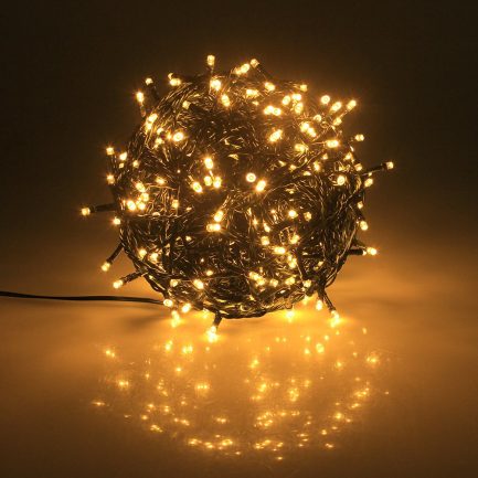 Χριστουγεννιάτικα λαμπάκια LED 400L με Κοντρόλ 8 Λειτουργιών Με Πράσινο καλώδιο 32m- Χρώμα|Θερμό Φως (6335-24) - Image 2