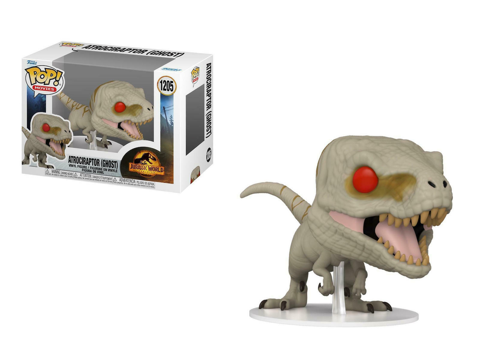 Funko Pop! Movies: Jurassic World Dominion - Atrociraptor (Ghost) #1205 Vinyl Figure (889698552899)
