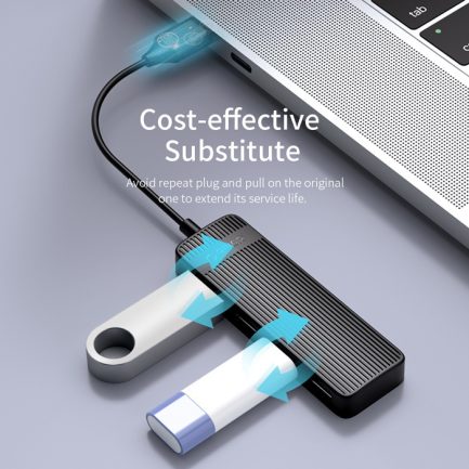 Orico USB 2.0 Hub 4 Θυρών με σύνδεση USB-A Λευκό (FL02-WH-BP) - Image 2