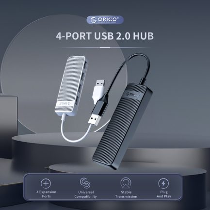 Orico USB 2.0 Hub 4 Θυρών με σύνδεση USB-A Λευκό (FL02-WH-BP) - Image 3