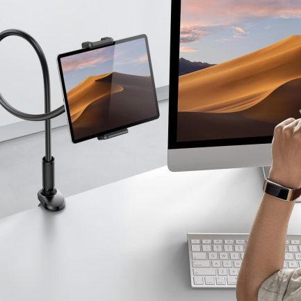 Awei X3 Βάση Γραφείου Με Βραχίονα Για Κινητά Και Tablet 4-10.5 inch & 360 degree Rotation - Black - Image 4