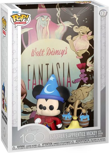 Funko Pop! Movie Posters: Disney's 100th - Sorcerer's Apprentice Mickey with Broom #07 Vinyl Figure (889698675789) - Image 3