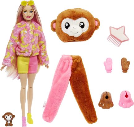 Παιχνιδολαμπάδα Mattel Barbie: Cutie Reveal Jungle Series - Monkey Surprise Doll Μαϊμουδάκι (HKR01) - Image 3