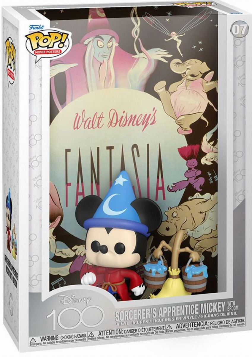 Funko Pop! Movie Posters: Disney's 100th - Sorcerer's Apprentice Mickey with Broom #07 Vinyl Figure (889698675789)