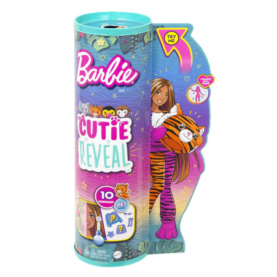 Mattel Barbie: Cutie Reveal Jungle Series - Tiger (Τιγράκι) Surprise Doll (HKP99)