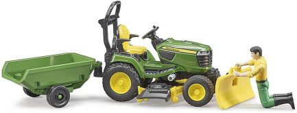 Bruder Τρακτεράκι για γκαζόν John Deere με κηπουρό και τρέιλερ (62104) - Image 4