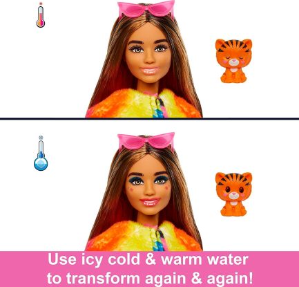 Mattel Barbie: Cutie Reveal Jungle Series - Tiger (Τιγράκι) Surprise Doll (HKP99) - Image 4