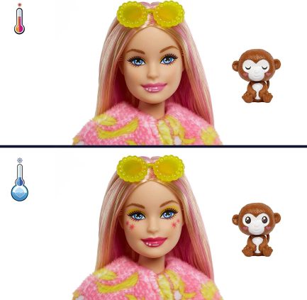 Παιχνιδολαμπάδα Mattel Barbie: Cutie Reveal Jungle Series - Monkey Surprise Doll Μαϊμουδάκι (HKR01) - Image 5