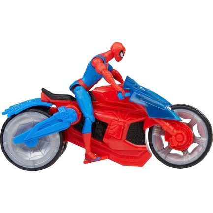 Παιχνιδολαμπάδα Hasbro Marvel Spider-Man Web Blast Cycle Kids Playset with Poseable Spider-Man Όχημα και φιγούρα (F6899) - Image 2