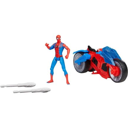 Παιχνιδολαμπάδα Hasbro Marvel Spider-Man Web Blast Cycle Kids Playset with Poseable Spider-Man Όχημα και φιγούρα (F6899) - Image 4