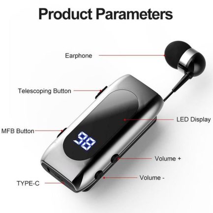 K55 In-ear Bluetooth Handsfree Ακουστικό Μαύρο - Image 2
