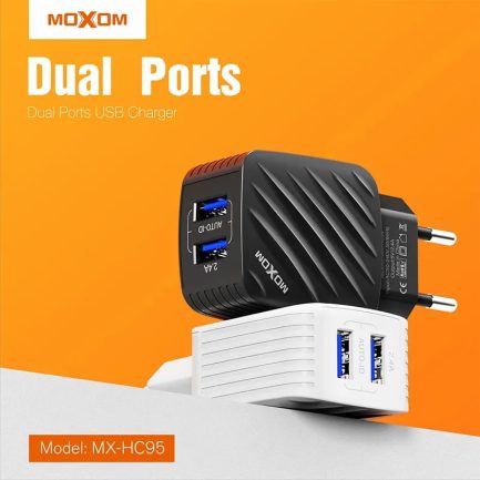 Moxom 2x USB Wall Adapter White MX-HC95 - Image 2