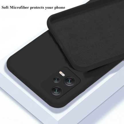 Xiaomi Redmi Note 12 Pro 5G / Poco X5 Pro - Rubber Soft Touch Silicone Cover with Microfiber – Black (oem) - Image 2