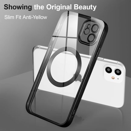 Θήκη iPhone 11 6.1 inch -Mad Mask Magnetic Matte Hybrid συμβατό με MagSafe φορτιστή Transparent Πλάτη TPU (black) - Image 2