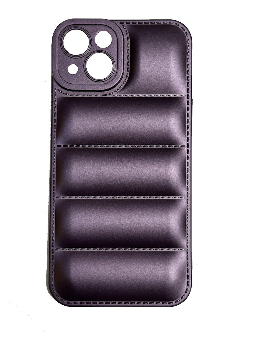 Θήκη για iPhone 14 -Puffer Jacket Back Cover Δερματίνης Μώβ με προστασία για κάμερα (oem)