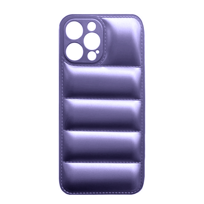 Θήκη για Phone 13 Pro Max -Puffer Jacket Back Cover Δερματίνης Μωβ με προστασία για κάμερα (oem)