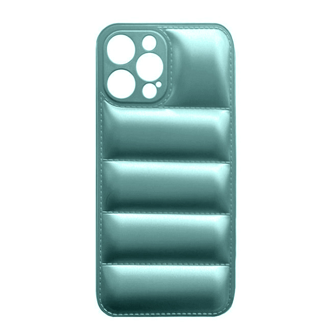 Θήκη για Phone 13 Pro Max -Puffer Jacket Back Cover Δερματίνης Πράσινο με προστασία για κάμερα (oem)