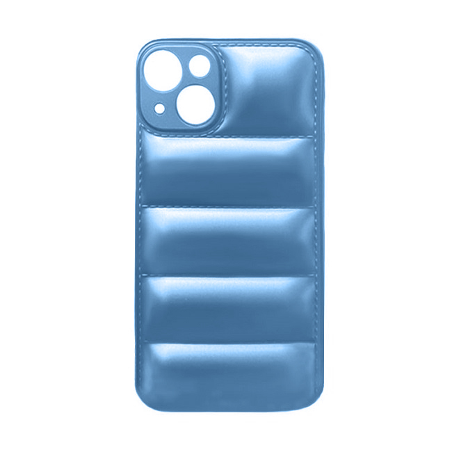 Θήκη για iPhone 14 -Puffer Jacket Back Cover Δερματίνης Μπλε με προστασία για κάμερα (oem)