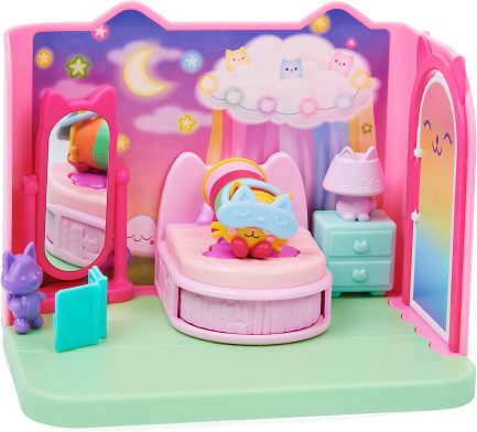 Παιχνιδολαμπάδα Spin Master Gabby's Dollhouse: 'Pillow Cat' Sweet Dreams Bedroom Deluxe Room Set (20130505) - Image 4
