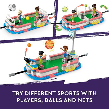 LEGO 41744 Friends Sports Centre Building Toy with Football, Basketball and Tennis Games To Play plus Climbing Wall and 4 Mini-Dolls - Image 4