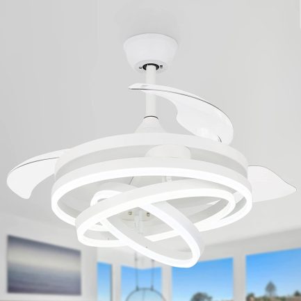 POWERTECH ανεμιστήρας οροφής HLL-0112 με LED φως, 72W, Φ106x50cm, λευκός - Image 2