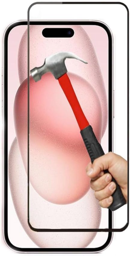iPhone 15 6.1 Inch - Full Coverage Screen Guard, Tempered Glass HD Clear (Με πλήρη εφαρμογή σε όλα τα σημεία και όχι μόνο στις άκρες.) ACC.39592 - Image 2