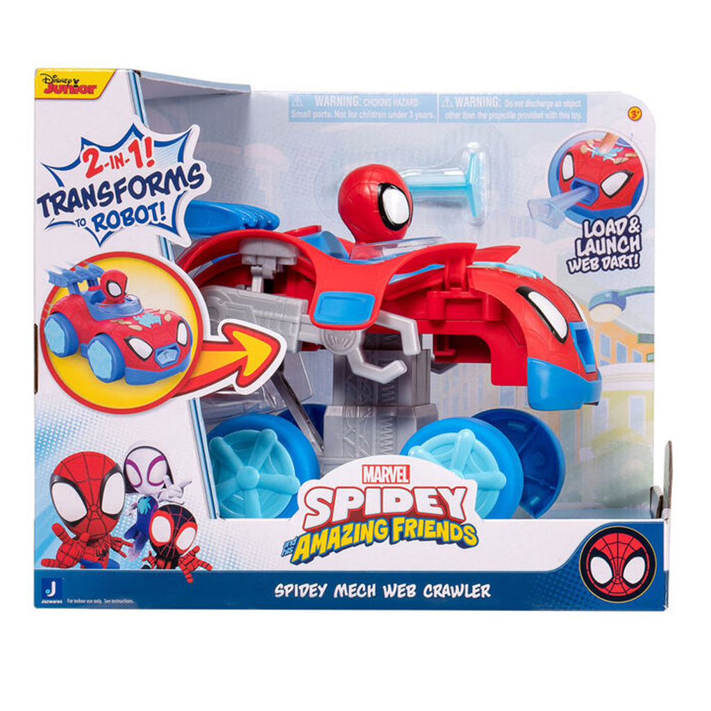 Jazwares Spidey Mech Web Crawler Όχημα-Ρομπότ 20Cm Με Φιγούρα 2 Σε 1 (JWS00167)