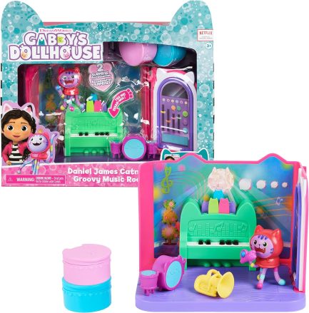 Spin Master Gabby's Dollhouse: 'Daniel James Catnip' Groovy Music Room Deluxe Room Set (20133094) - Image 3