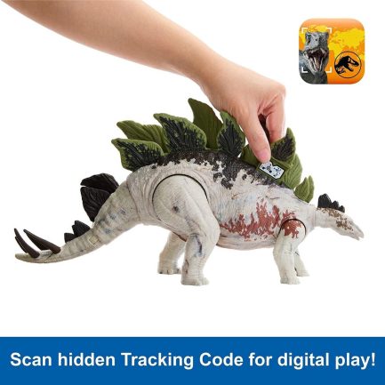 Mattel Jurassic World: Gigantic Dino Trackers - Stegosaurus Large Dinosaur Figure (HLP24) - Image 3